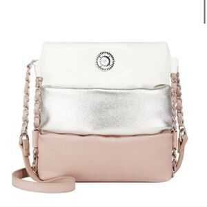 Katy Perry Collections White, Silver, and Pink Crossbody Bag